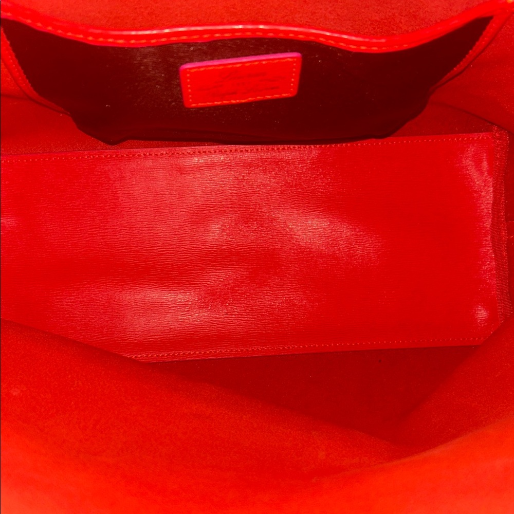 Ralph Lauren “Classic Old Money" Red Punch Tate Epi Leather Hobo w/Gold Hardware - Picture 7 of 8